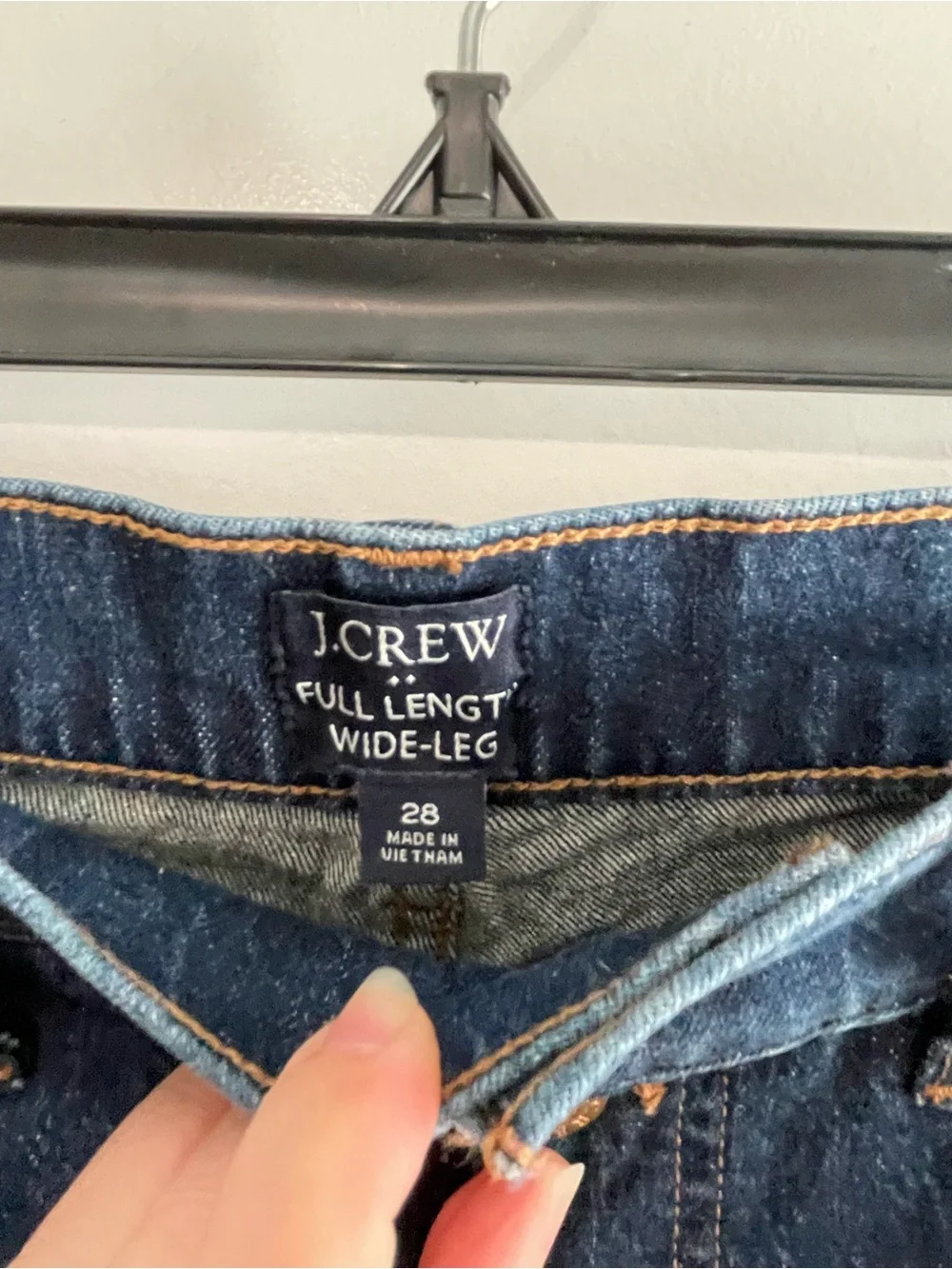 J. Crew Wide Leg Full Length Dark Wash Jeans Size 28